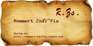 Remmert Zsófia névjegykártya
